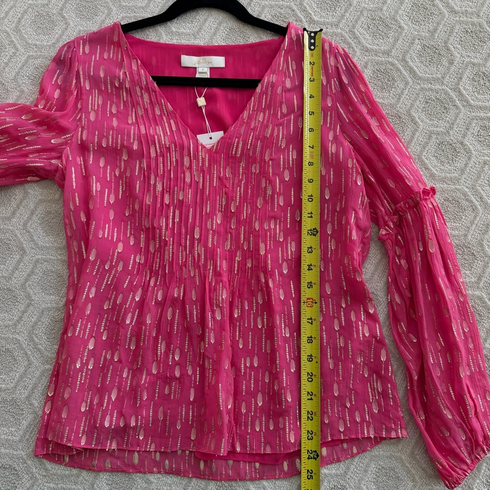 NWT Lilly Pulitzer Cleme Long Sleeve Top Passion Fruit Pink Size 8 - Picture 9 of 11